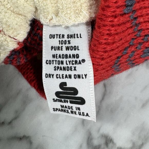 Vtg 60s 70s Smiley Hat Ski Beanie Wool Striped Apres Cap Snow Toboggan Toque - Picture 5 of 9